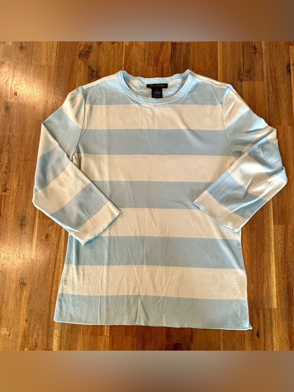 The Limited Light Blue & White Striped Tee